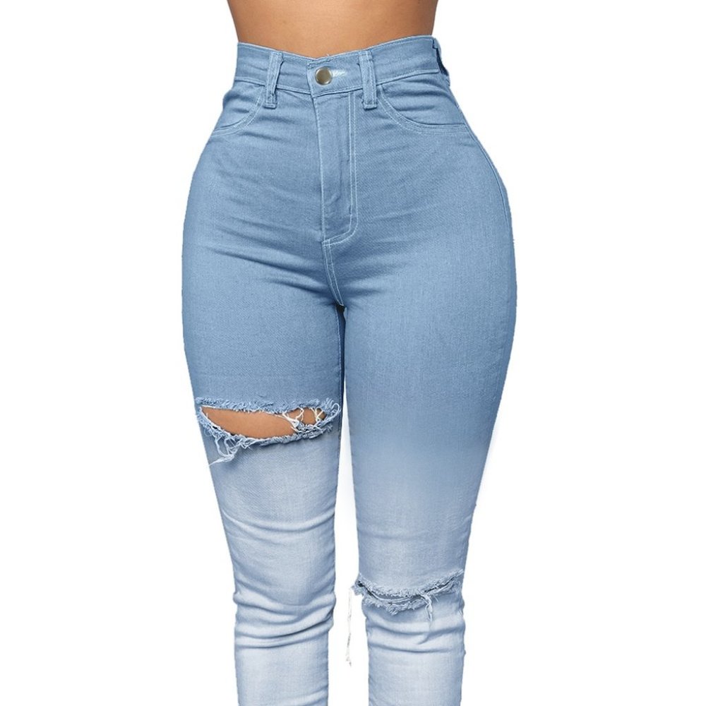 *SALE* Light Blue Ombre Ripped Jeans